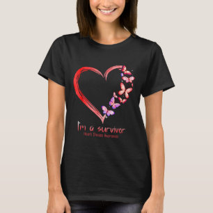 Im a Survivor Heart Disease Awareness Month Red Ri T-Shirt