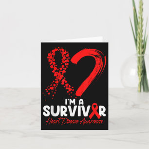 Im a Survivor Heart Disease Awareness Red Ribbon M Karte