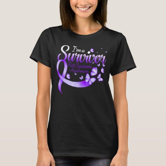 I'm A Survivor Rett Syndrome Awareness Butterfly R T-Shirt (Vorderseite)