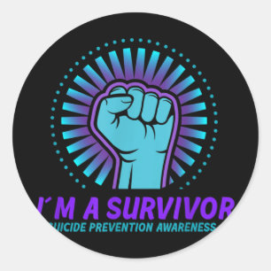 Im a Survivor Suizidprävention Bewusstsein Runder Aufkleber