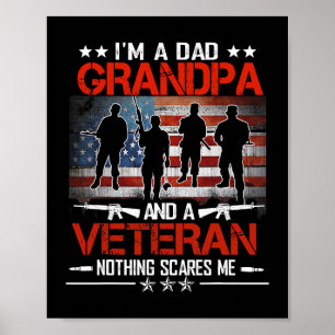 Im a Vater Grandpa Proud Veteran Veteran Fathers D Poster