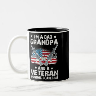 Im A Vater Opa und eine Veteran Fahne der USA Zweifarbige Tasse