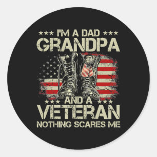 Im A Vater Opa Veteran Veteran Vathers Day Shirts  Runder Aufkleber