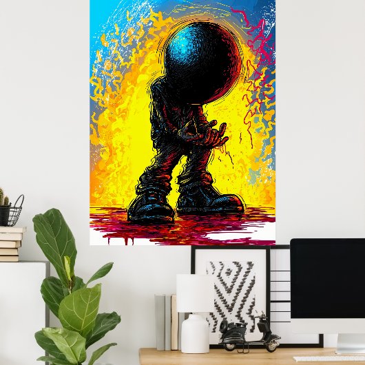 Im Abgrund verloren - surreale expressionistische Poster (Heimbüro)