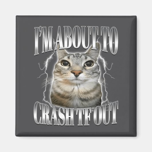 I'm About To Crash Out Funny Staring Cat Brainrot  Magnet (Vorne)