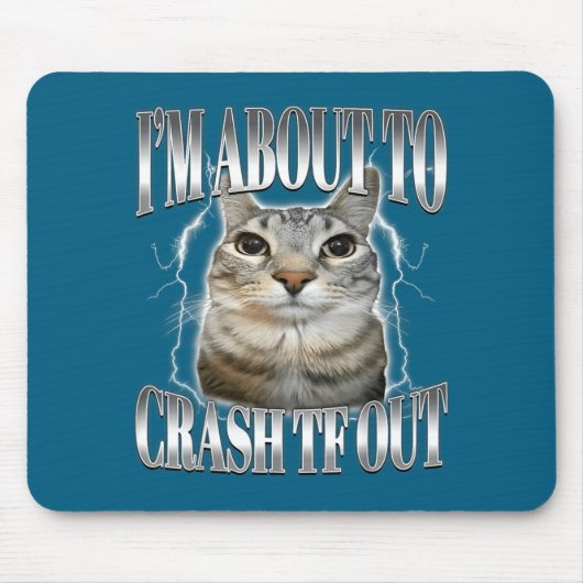 I'm About To Crash Out Funny Staring Cat Brainrot Mousepad (Vorne)