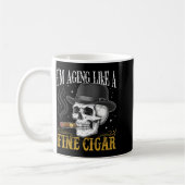 I'm Aging Like A Fine Cigar Funny Skull Dad Retro  Kaffeetasse (Links)