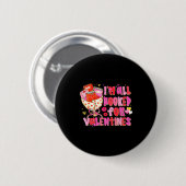 I'm All Booked For Valentines Day Book Lovers Teac Button (Vorne & Hinten)