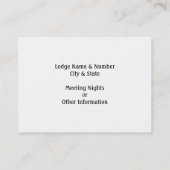 Im altem Stil Freimaurer-Visitenkarte Visitenkarte (Rückseite)