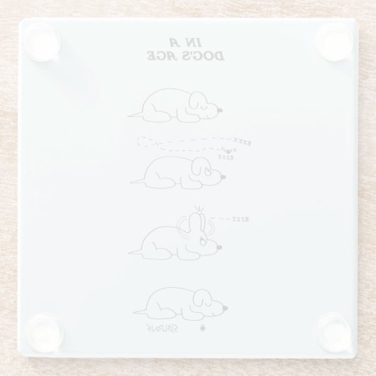 Im Alter eines Hundes Glasuntersetzer (Rückseite)