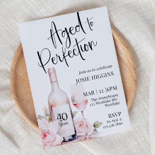 Im Alter perfekt, Wein Thema, Weingut Geburtstag Einladung