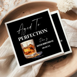 Im Alter Perfektion Whiskyglas Geburtstagsfeier Serviette