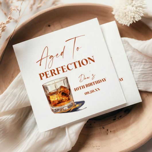 Im Alter Perfektion Whiskyglas Geburtstagsfeier Serviette