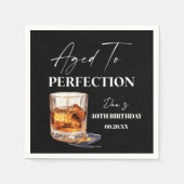 Im Alter Perfektion Whiskyglas Geburtstagsfeier Serviette (Vorderseite)