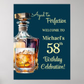Im Alter von 58 Jahren perfekter Whiskey-Geburtsta Poster (Vorne)