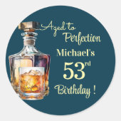 Im Alter von Perfektion Männer 53. Whisky Geburtst Runder Aufkleber (Vorderseite)