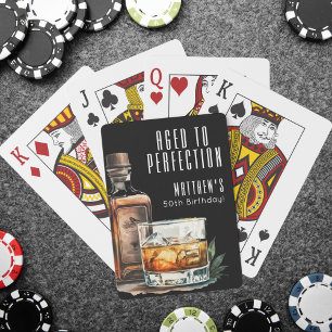 Im Alter zur Perfektion Geburtstags-Whiskey Spielkarten