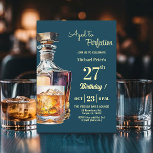 Im Alter zur Perfektion Männer 27. Whiskey Geburts Einladung