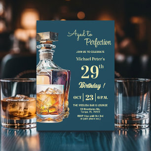 Im Alter zur Perfektion Männer 29. Whiskey Geburts Einladung