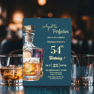 Im Alter zur Perfektion Männer 54. Whiskey Geburts Einladung