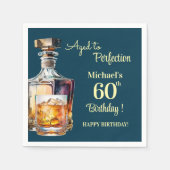 Im Alter zur Perfektion Männer 60. Whiskey Geburts Serviette (Vorderseite)