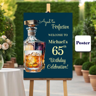 Im Alter zur Perfektion Männer 65. Whiskey Geburts Poster