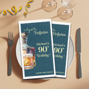 Im Alter zur Perfektion Männer 90. Whiskey Geburts Serviette