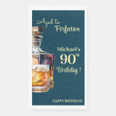 Im Alter zur Perfektion Männer 90. Whiskey Geburts Serviette (Vorderseite)