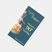 Im Alter zur Perfektion Männer 90. Whiskey Geburts Serviette (Ecke)