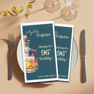 Im Alter zur Perfektion Männer 96. Whiskey-Geburts Serviette
