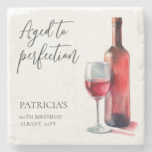 Im Alter zur Perfektion Rotwein 60. Geburtstagsfei Steinuntersetzer