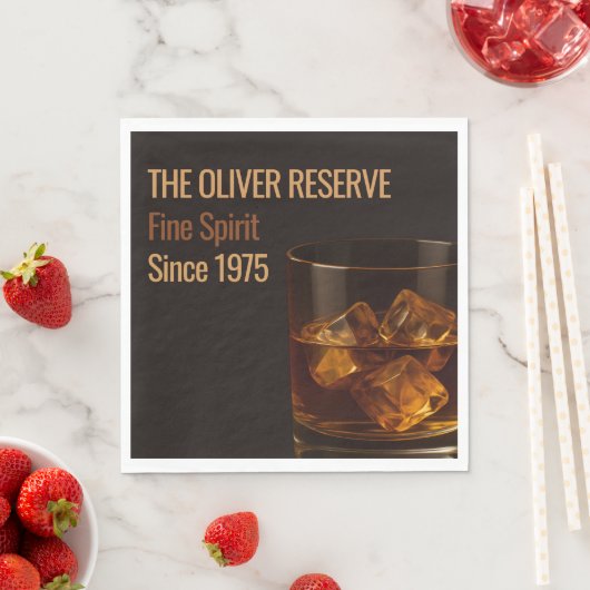 Im Alter zur Perfektion | Whisky Geburtstag Serviette (Beispiel)