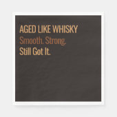 Im Alter zur Perfektion | Whisky Geburtstag Serviette (Vorderseite)