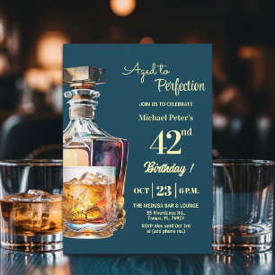 Im Alter zur Vollkommenheit Männer 42. Whiskey Geb Einladung