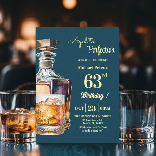 Im Alter zur Vollkommenheit Männer 63. Whiskey Geb Einladung
