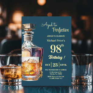 Im Alter zur Vollkommenheit Männer 98. Whiskey-Geb Einladung