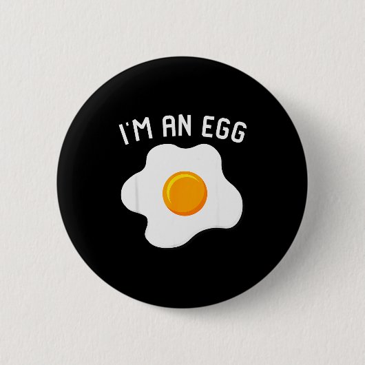 I'm An Egg Costume Funny Halloween Present Fried E Button (Vorderseite)