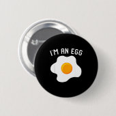 I'm An Egg Costume Funny Halloween Present Fried E Button (Vorne & Hinten)