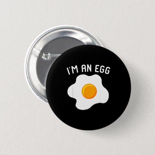 I'm An Egg Costume Funny Halloween Present Fried E Button (Vorne & Hinten)