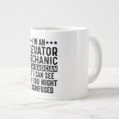 I'm An Elevator Mechanic Not A Magician Funny Jumbo-Tasse (Vorderseite Rechts)