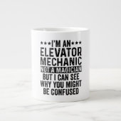 I'm An Elevator Mechanic Not A Magician Funny Jumbo-Tasse (Vorderseite)