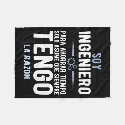 I'm An Engineer I'm Always Right In Spanish Funny Fleecedecke (Vorderseite (Horizontal))