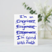 I'm an Engineer, I'm Good With Math Postcards Postkarte (Stehend Vorderseite)