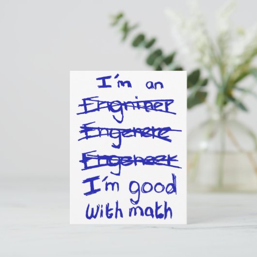 I'm an Engineer, I'm Good With Math Postcards Postkarte (Stehend Vorderseite)
