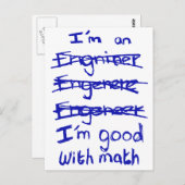 I'm an Engineer, I'm Good With Math Postcards Postkarte (Vorne/Hinten)