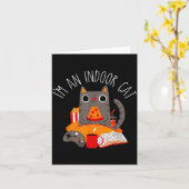 I'm An Indoor Cat Funny Reading Coffee Gaming Cat Karte (Gelbe Blume)
