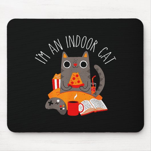 I'm An Indoor Cat Funny Reading Coffee Gaming Cat Mousepad (Vorne)