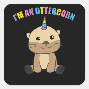 Im an Ottercorn Sweet Otter Unicorn Quadratischer Aufkleber
