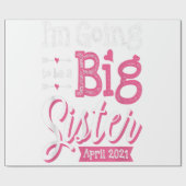 Im April 2021 werde ich eine große Schwester werde Geschenkpapier (Flach)