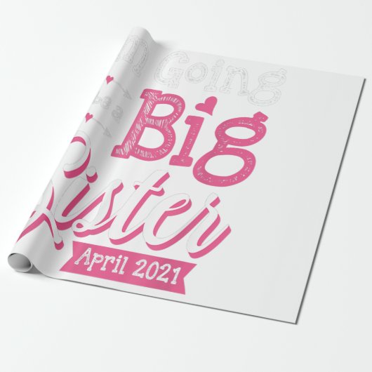 Im April 2021 werde ich eine große Schwester werde Geschenkpapier (Ungerollt)